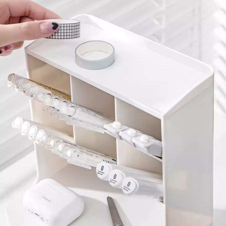 Locaupin Detachable Pencil Holder with Drawer Desk Organizer Makeup Marker Pencil Storage