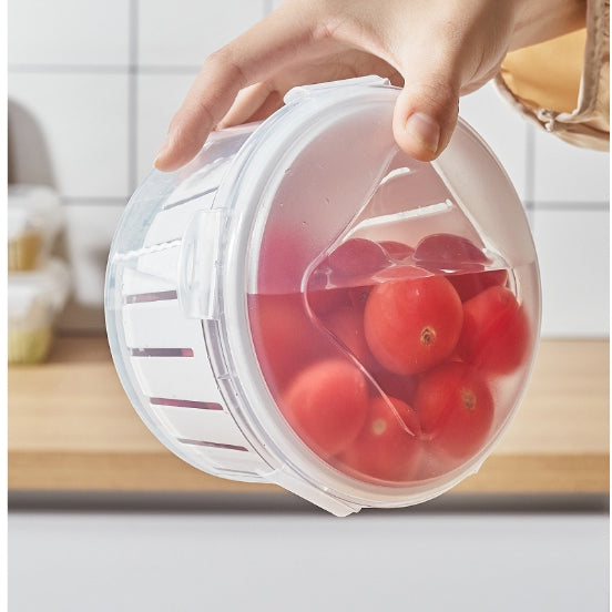 Locaupin Garlic Refrigerator Storage Jar Transparent Ginger Storage Holder Sealed Vegetable Food Box Food Dispensers