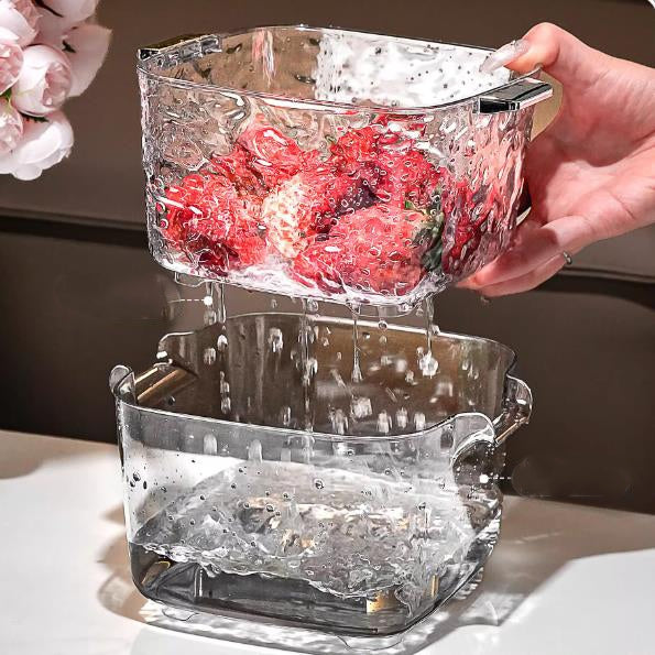 Locaupin Washing Baskets Stackable Set,Basket Used for Soak,BPA FREE Wash, Drain Vegetables and Fruit Colanders