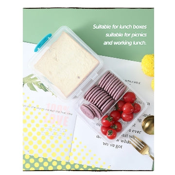 Locaupin BPA FREE Plastic Sandwich Containers,Easy Open & Close , Lunch Boxes, Food Containers,Bread Containers