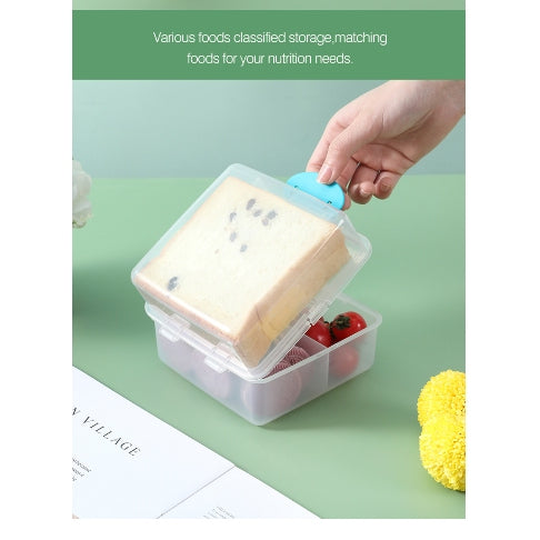 Locaupin BPA FREE Plastic Sandwich Containers,Easy Open & Close , Lunch Boxes, Food Containers,Bread Containers