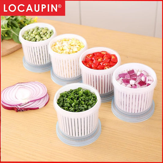 Locaupin Garlic Refrigerator Storage Jar Transparent Ginger Storage Holder Sealed Vegetable Food Box Food Dispensers