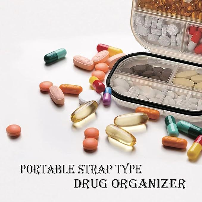 Locaupin Travel Pill Organizer Portable Pill Box Small Pill Box Pill Case Moisture Proof Daily Medicine Storage Case