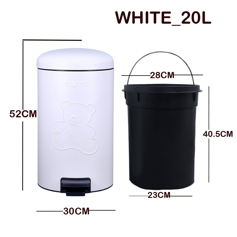 Locaupin 20L 30L Metal Hands Free Foot Pedal Type Trash Can Silent Close Lid Waste Basket Garbage Bin with Inner Bucket