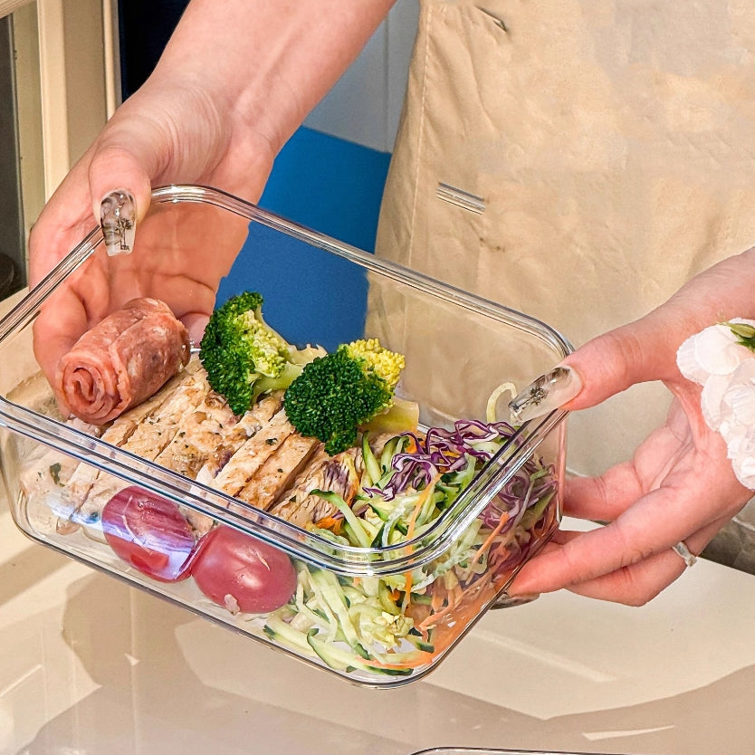Locaupin Fruit Salad Food Container Box with Removable Tray, for Lunch, Snacks, School , Food Prep Storage Containers