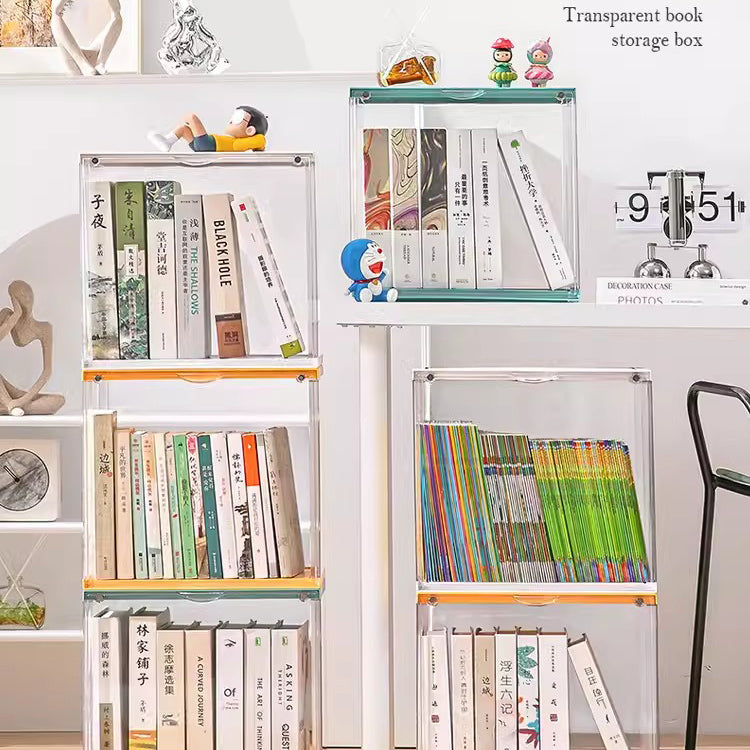 Locaupin Clear Plastic Storage Books Display Case, Organizer for Handbag, Model ,Wallet, Toys Organization and Display