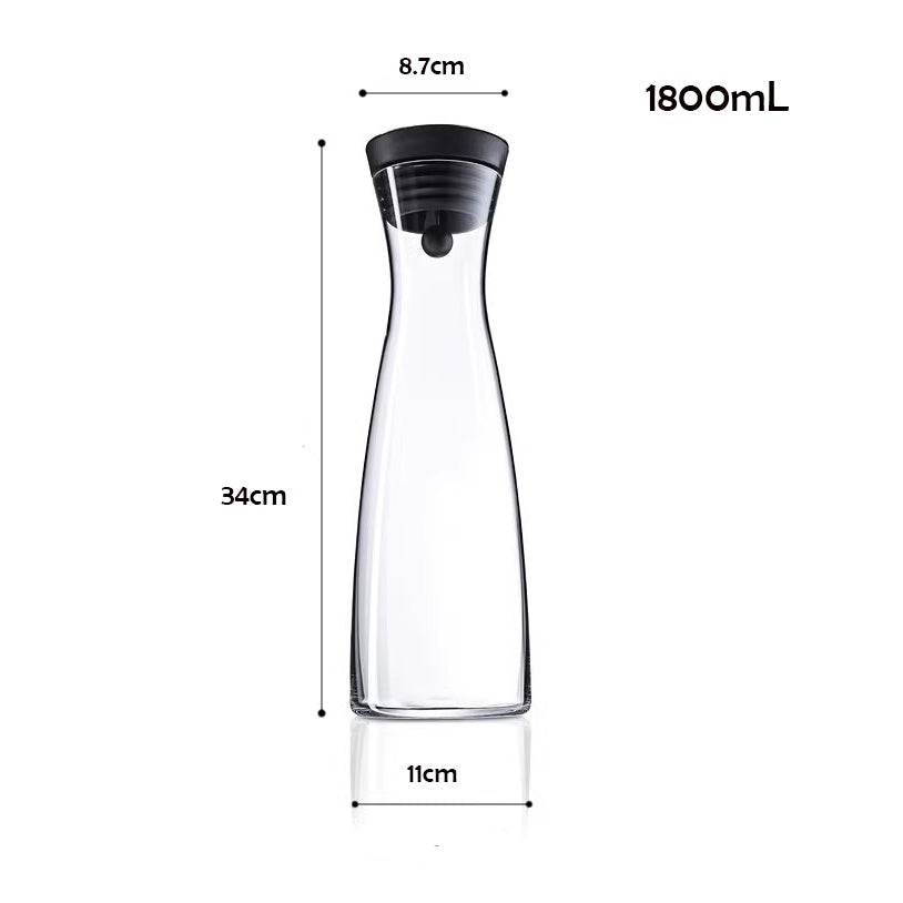 Locaupin 1800mL Borosilicate Glass Bottle Pitcher Glass with Filter,Flower Tea,Microwave Safe High Temperature Tea Cups