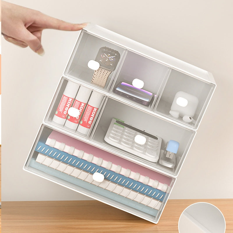 Locaupin Desk Drawer Organizer Shelf with Expandable Storage for Book and Home Tabletop Files Holder