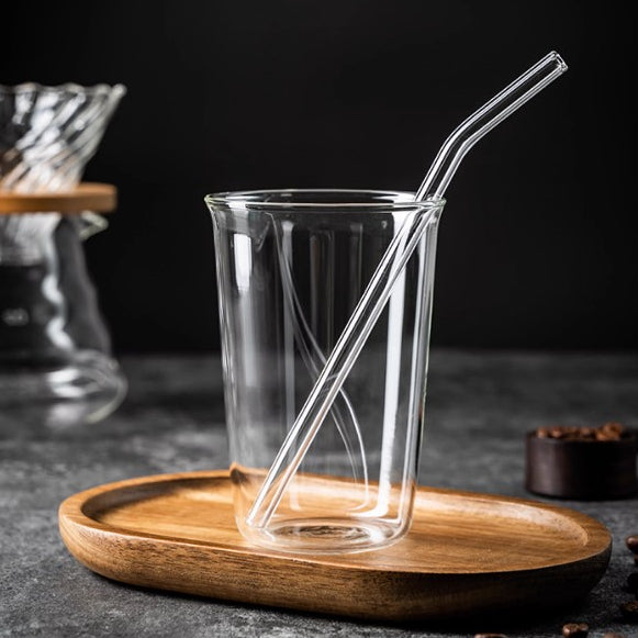 Locaupin Heat Resistant Healthy Glass Cups, Water Glass,Coffee Cups,Flower Tea Glass, Microwave Safe Glass Tea Cups