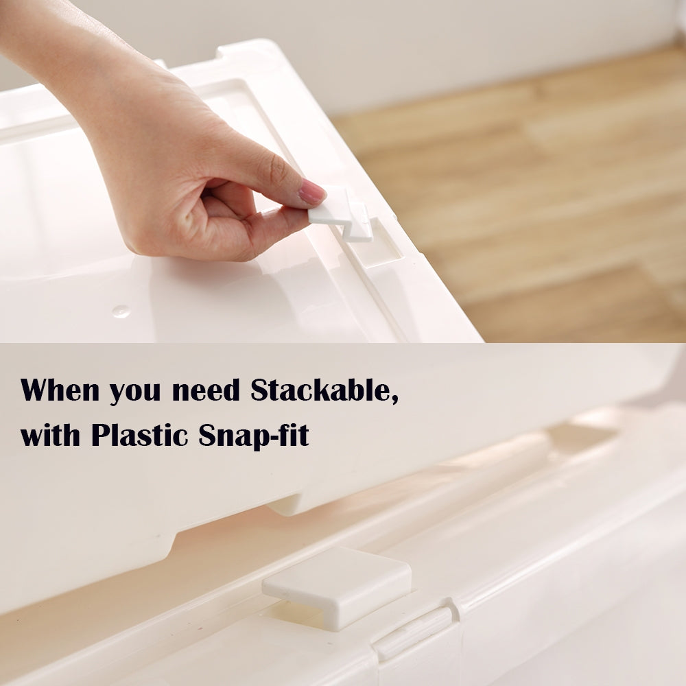 Locaupin Multipurpose Wardrobe Clothes Stackable Plastic Storage Box Drawer Storage Box Underwear Box 21L/43L/54L/65L