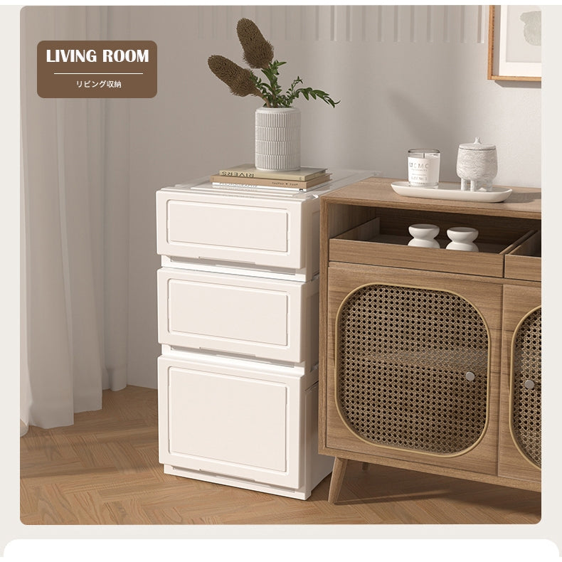 Locaupin 43L/54L Multipurpose Wardrobe Clothes Stackable Plastic Storage Box Drawer Storage Box Underwear Box