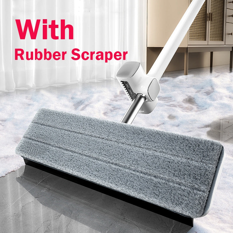 Locaupin 42cm Large Panel Flat Mop, Self Wringing Floor Cleaning Mop - 360 Hands-Free Microfiber Floor Mop,Hand Washing