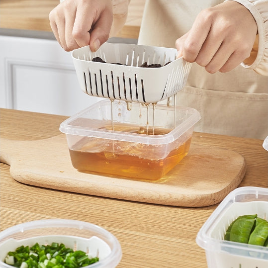 Locaupin BPA FREE Garlic Refrigerator Storage Jar Ginger Storage Holder Sealed Vegetable Food Box Food Dispensers