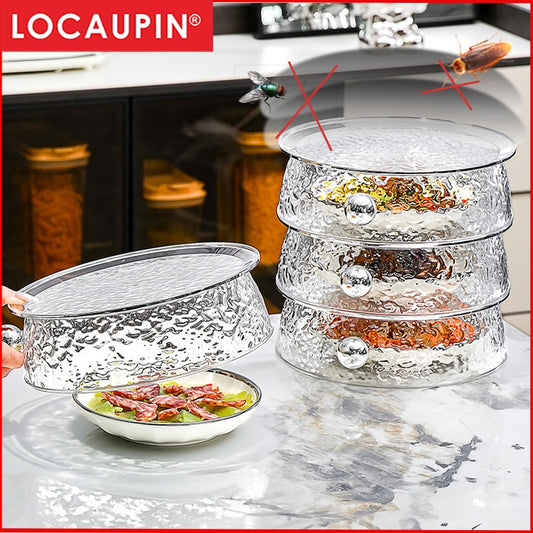 Locaupin Keep Out Flies,Roach Food Cover ,Outside Picnic Food Covers Camping Food Cover, Reusable and overlap