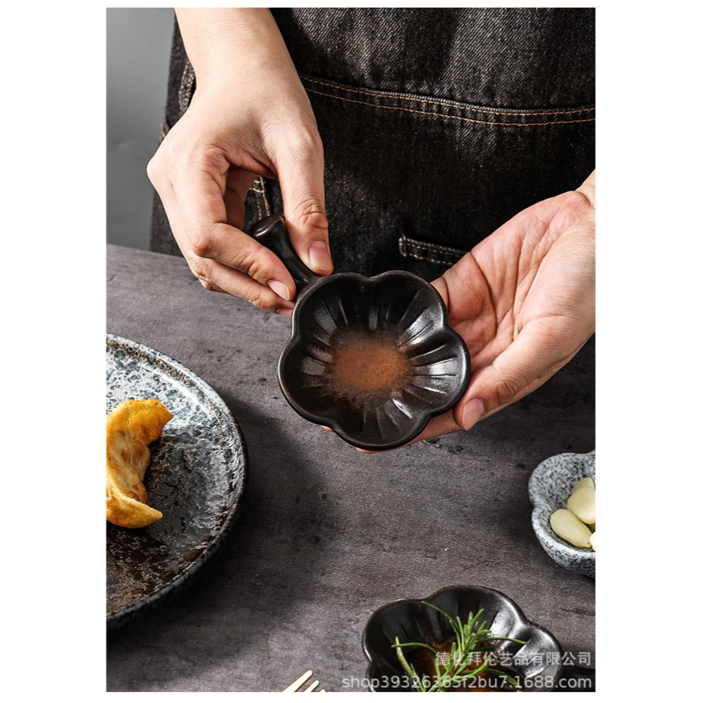 Locaupin Ceramic Sauce Dishes & Ketchup Side Dish Tableware Condiment Relish Plate Seasoning Dishes