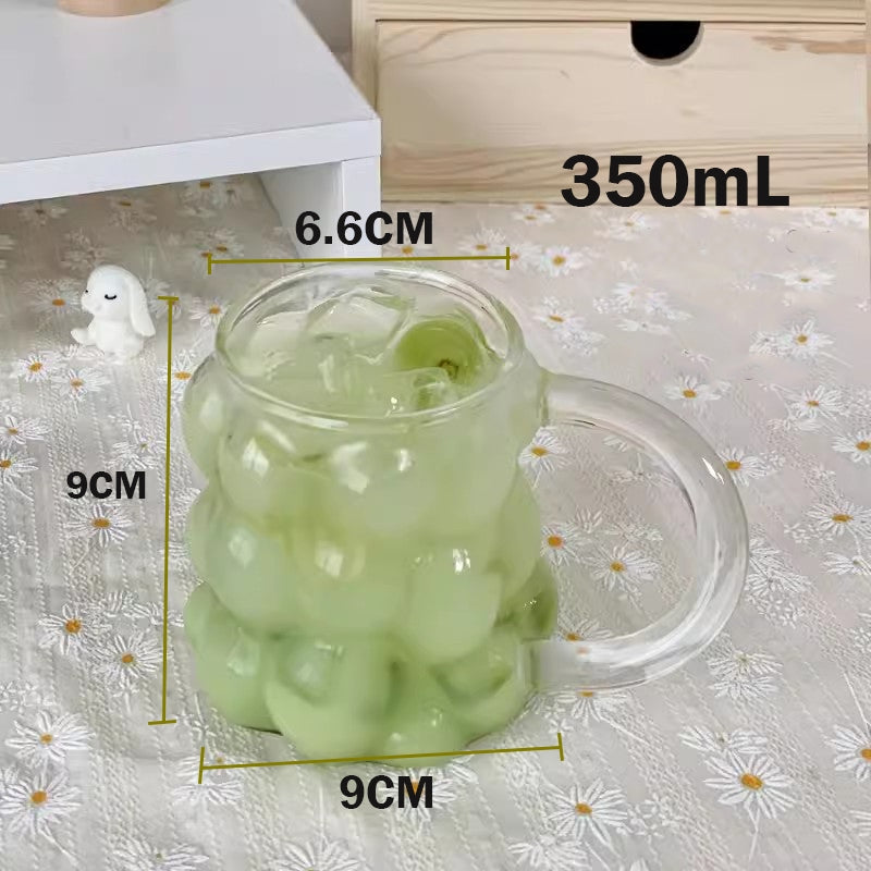 Locaupin Heat Resistant Healthy Glass Cups, Water Glass,Coffee Cups,Flower Tea Glass, Microwave Safe Glass Tea Cups