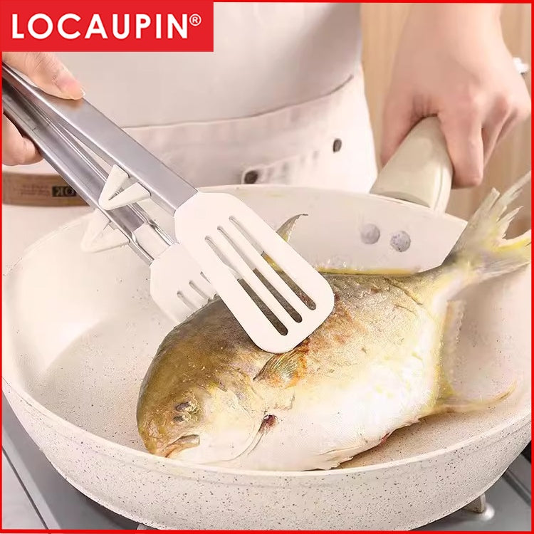 Locaupin 9''Silicone Food Clip Stainless Steel Food Clip Kitchen Baking Bread Clip Outdoor Barbecue Three Wire Clip
