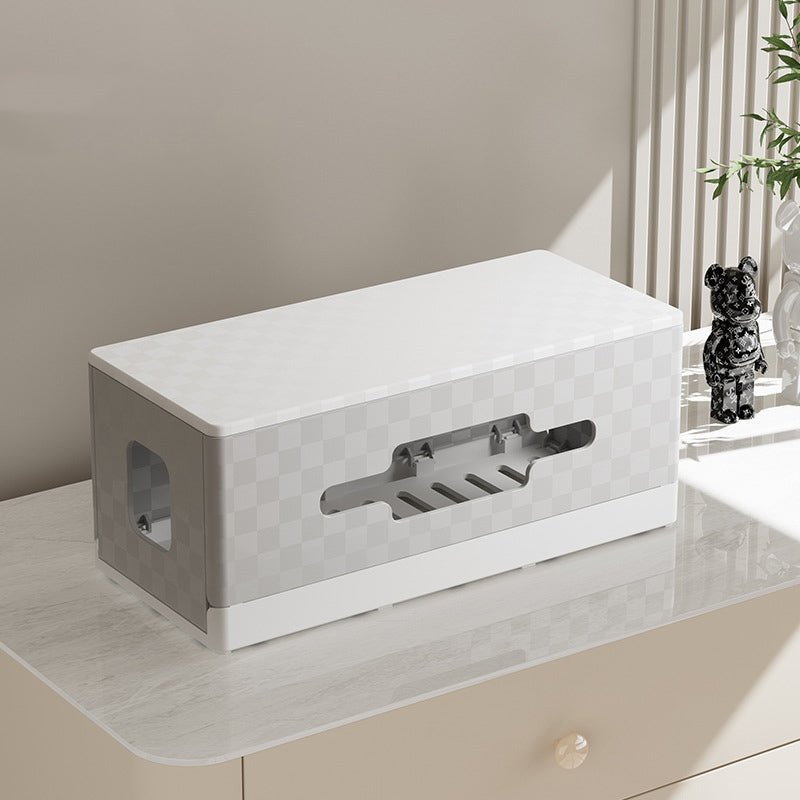 Locaupin Extension Plug Socket Storage Box Extension Plug Cable Organizer Holder With Hand Phone Holder
