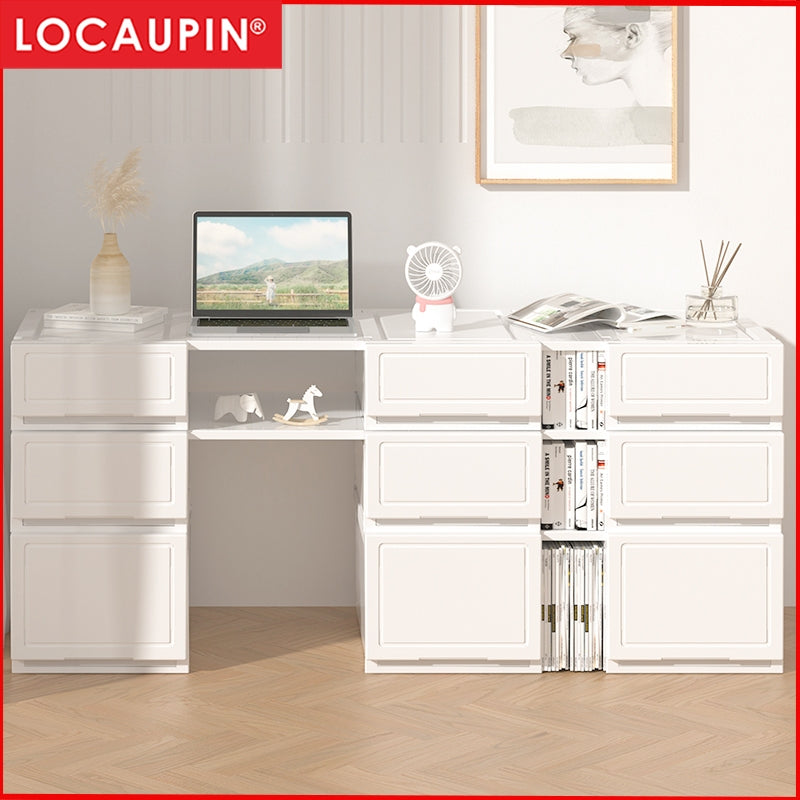 Locaupin 43L/54L Multipurpose Wardrobe Clothes Stackable Plastic Storage Box Drawer Storage Box Underwear Box