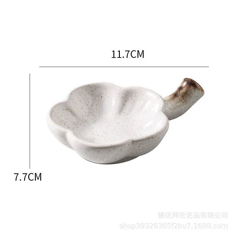 Locaupin Ceramic Sauce Dishes & Ketchup Side Dish Tableware Condiment Relish Plate Seasoning Dishes