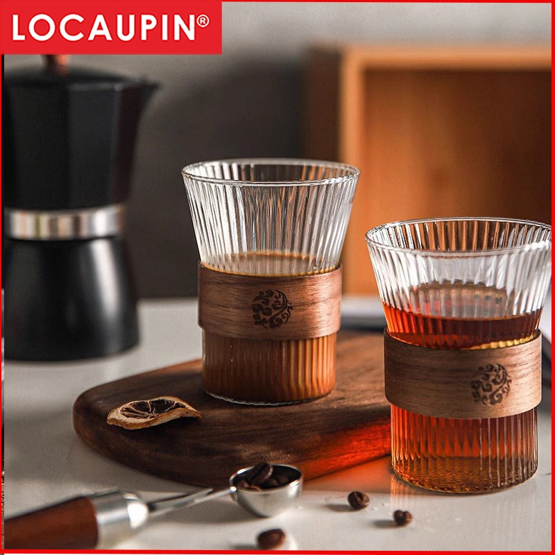 Locaupin 350mL Heat Resistant Healthy Glass Cups,Water Glass,Coffee Cups,Flower Tea Glass, Microwave Safe Glass Tea Cups