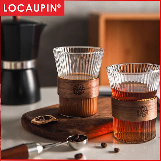 Locaupin 350mL Heat Resistant Healthy Glass Cups,Water Glass,Coffee Cups,Flower Tea Glass, Microwave Safe Glass Tea Cups