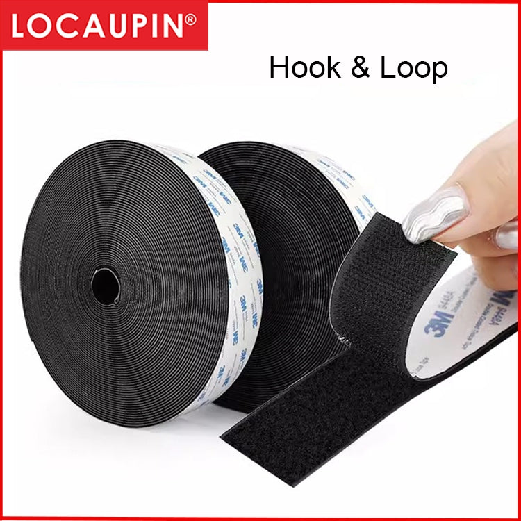 Locaupn 300cm Hook and Loop Fastener Tape Strips 20mm 30mm with 3M Tape Adhesive