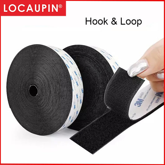 Locaupn 300cm Hook and Loop Fastener Tape Strips 20mm 30mm with 3M Tape Adhesive