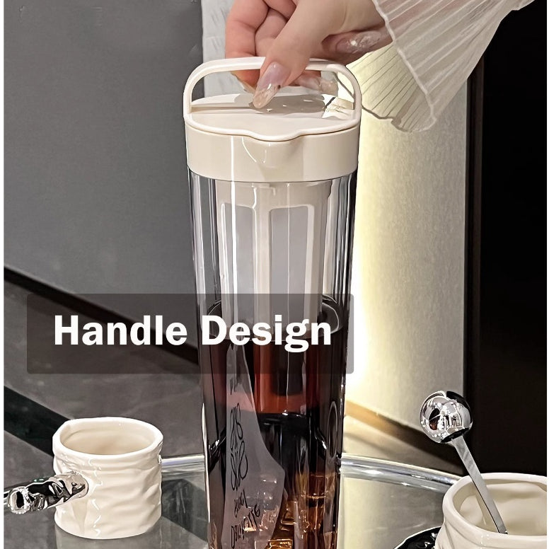 Locaupin BPA Free Large Iced Tea Maker Pitcher Iced Tea Pitcher with Mesh Filter Hot Tea Maker Coffee Maker