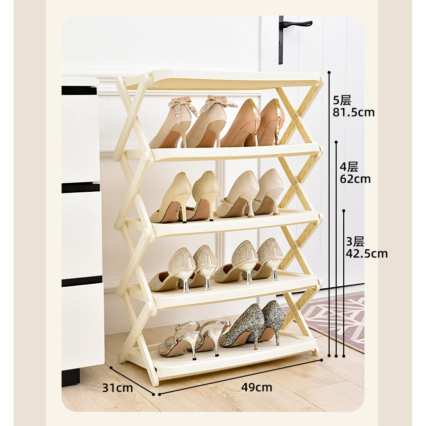 Locaupin Foldable 4 Layer Shoe Box Storage Organizer Space Saving Shoe Cabinet Organize Box Heavy Duty Sneaker Shoe Rack
