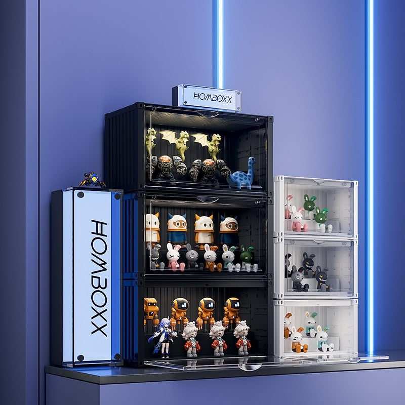 Locaupin Container Display Case Display Box Dustproof Storage Showcase Figurines Collection for Toy Souvenirs Models