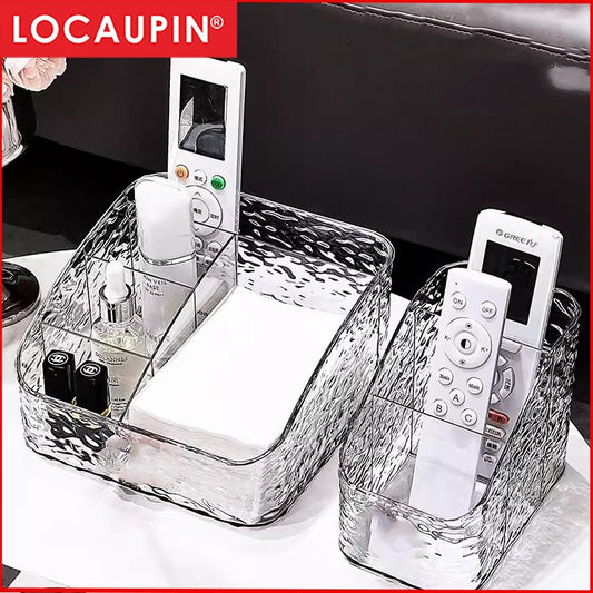 Locaupin Plastic Remote Control Holder, Storage Basket,Cosmetic Storage Organizer,Stationery Storage,Desk Organizers