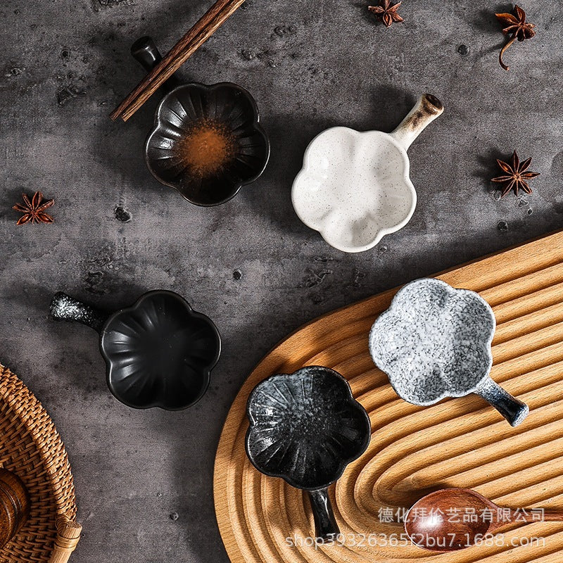 Locaupin Ceramic Sauce Dishes & Ketchup Side Dish Tableware Condiment Relish Plate Seasoning Dishes