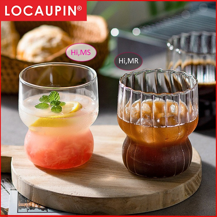 Locaupin Heat Resistant Healthy Glass Cups, Water Glass,Coffee Cups,Flower Tea Glass, Microwave Safe Glass Tea Cups