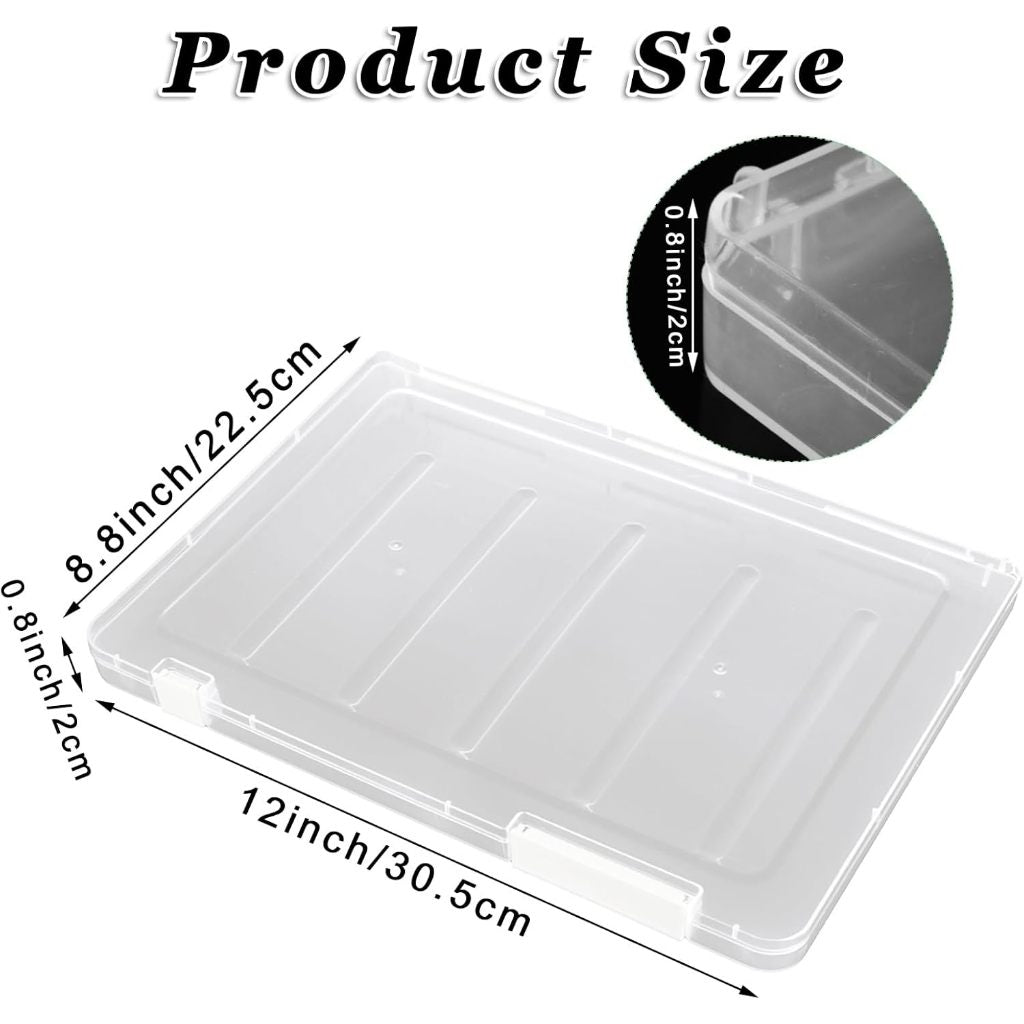 Locaupin Portable Project Case A4 File Box Document Plastic Storage Box with Buckle Paper Case Board Storage Containers