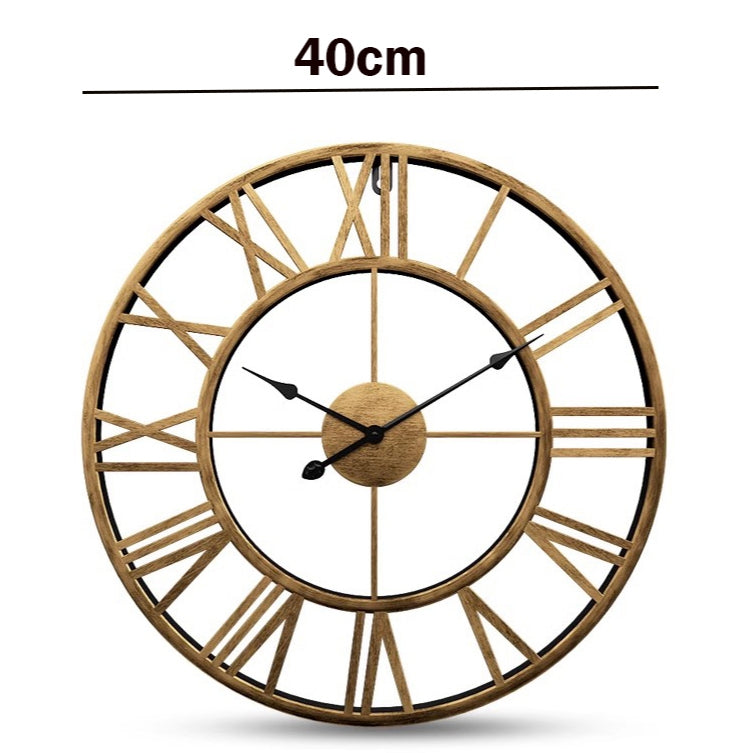 Locaupin Large Wall Clock Black Metal Battery Operated Wall Clock, Silent Clock Modern Home Decor for Living Room/Office