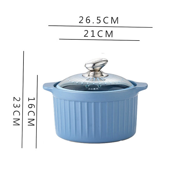 Locaupin Ceramic Stockpot, Stovetop Ceramic Cookware, Soup Pot Stew Pan Casserole Clay Pot Earthen Pot Healthy Stew Pot