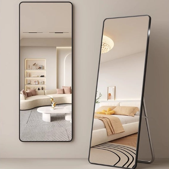 Locaupin Full Length Mirror 50x160cm Full Body Standing Mirror Hanging or Leaning Against Wall,Stand Aluminum Alloy Fram