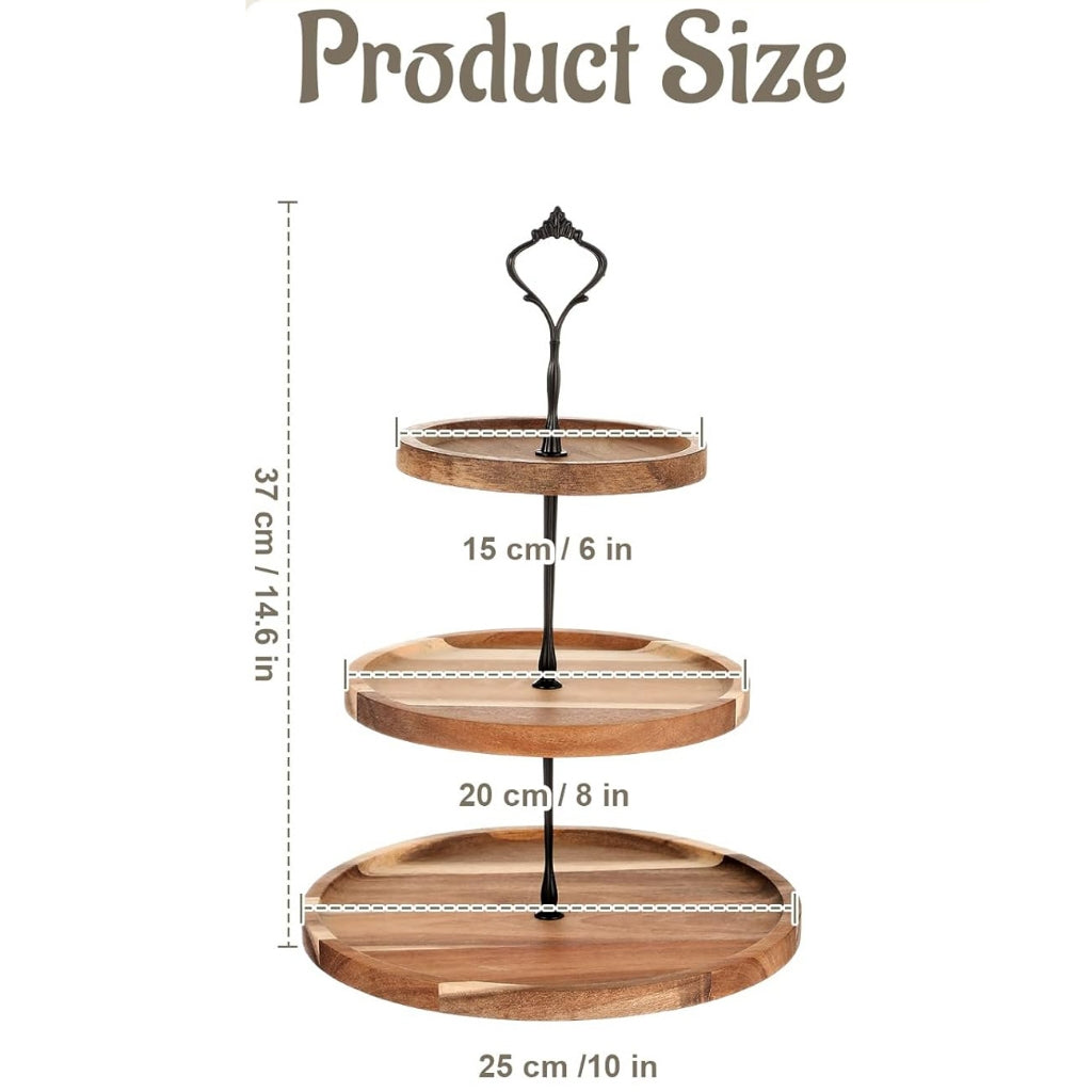 Locaupin Wood Cupcake Stand Sturdy ,Stand Tower Tree Display Pastry Serving Tray,Dessert Tower Serving Tray