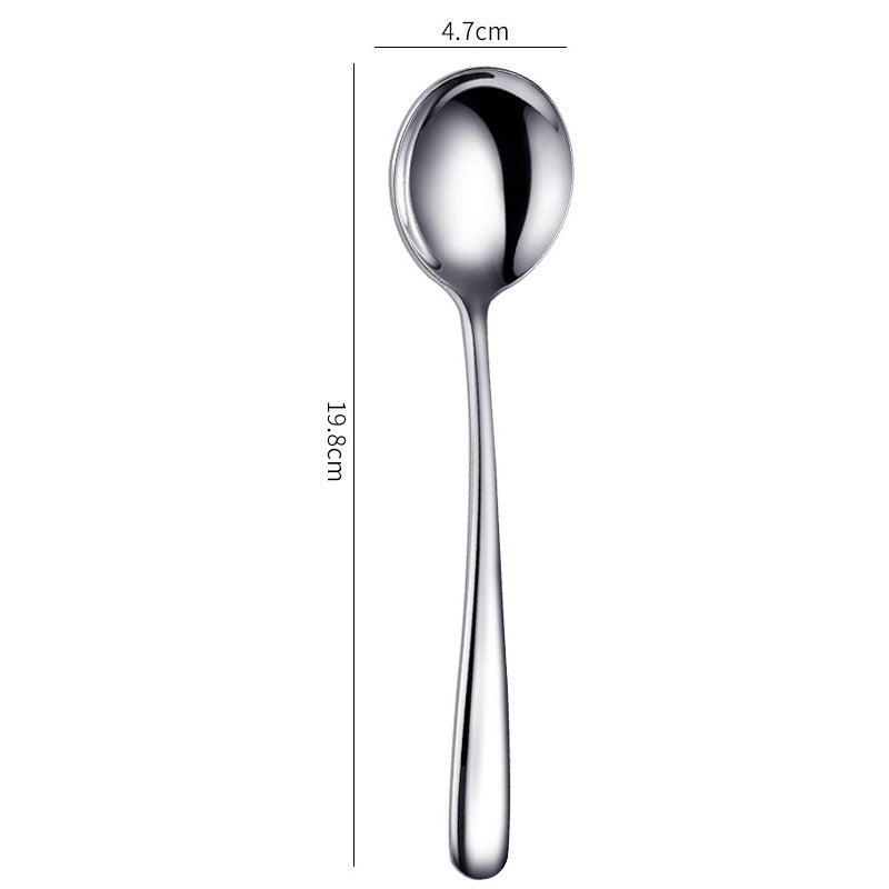 Locaupin 316 Stainless Steel Child Round Soup Spoons, Stainless Steel Premium Spoons,Dishwasher Safe