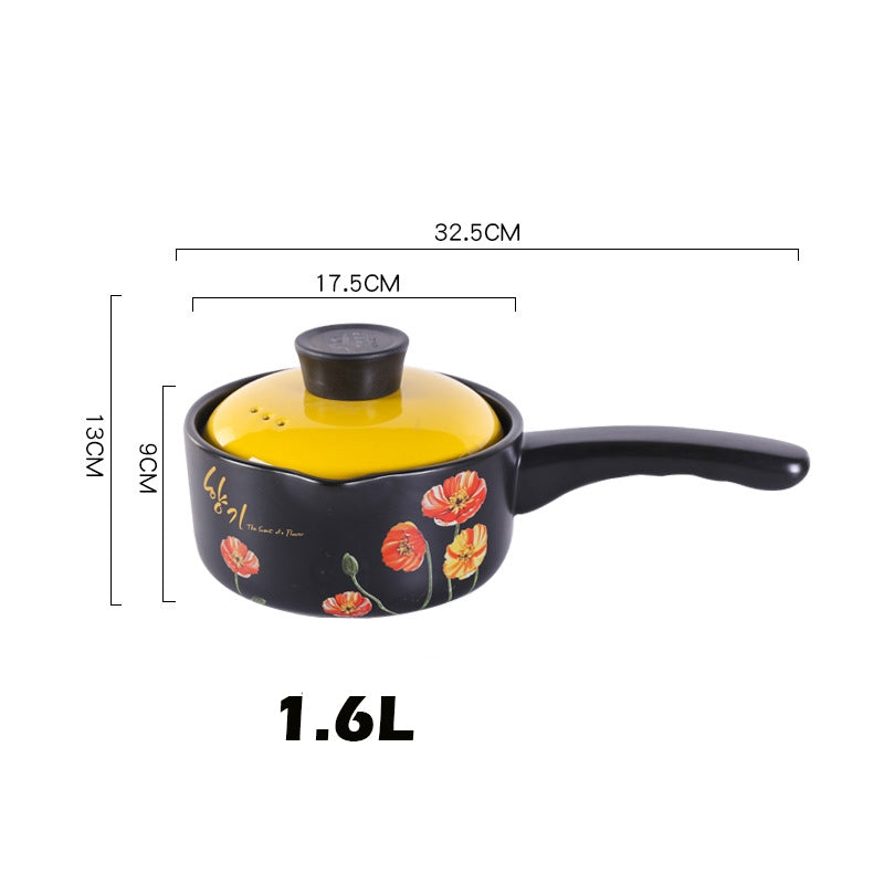 Locaupin Ceramic Stockpot, Stovetop Ceramic Cookware, Soup Pot Stew Pan Casserole Clay Pot Earthen Pot Healthy Stew Pot