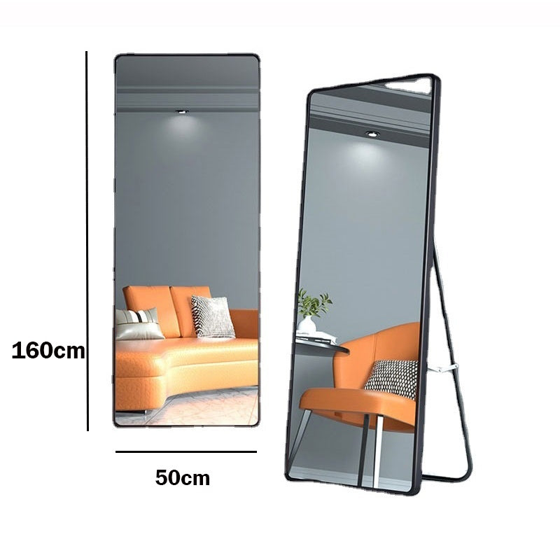 Locaupin Full Length Mirror 50x160cm Full Body Standing Mirror Hanging or Leaning Against Wall,Stand Aluminum Alloy Fram
