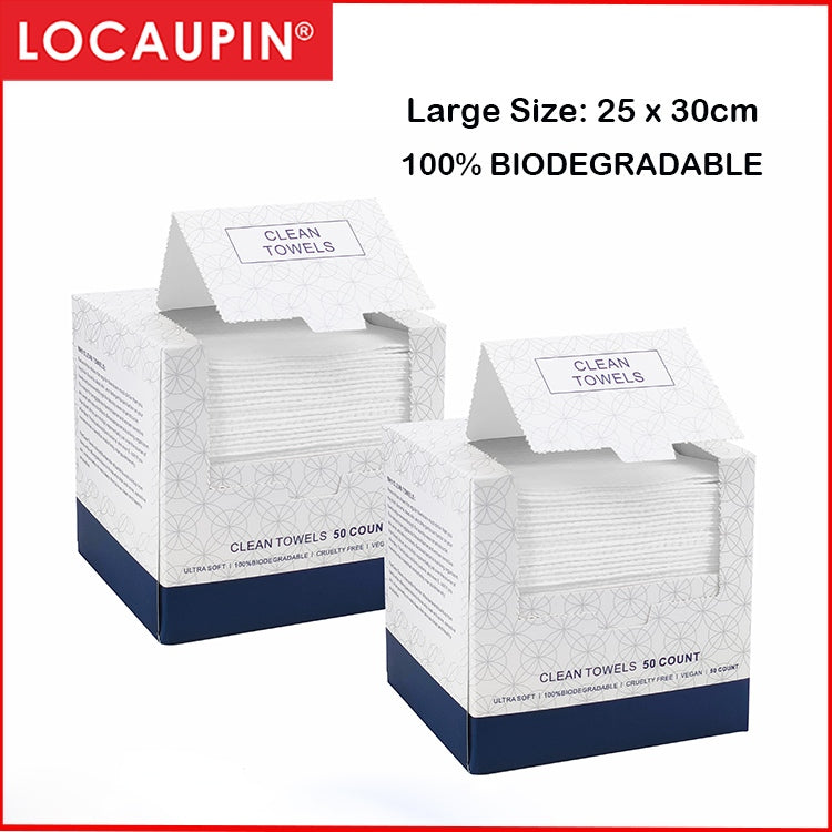 Locaupin 100% Disposable Face Towel Biodegradable Face Towel Large Clean Towels