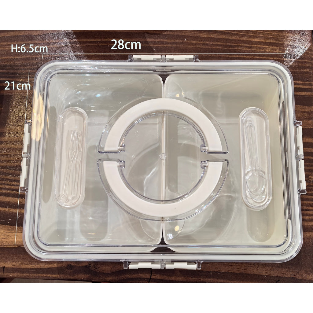 Locaupin Food Storage Containers Stackable Refrigerator Organizer Bins with Lids with Removable Compartment