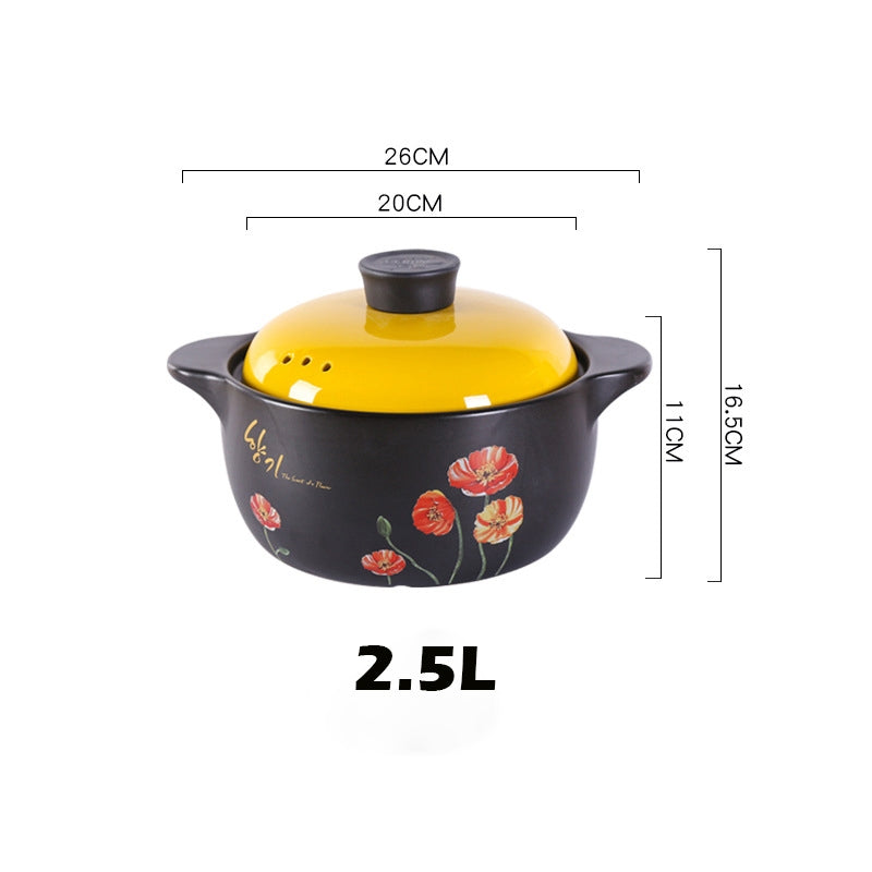 Locaupin Ceramic Stockpot, Stovetop Ceramic Cookware, Soup Pot Stew Pan Casserole Clay Pot Earthen Pot Healthy Stew Pot