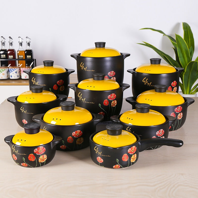 Locaupin Ceramic Stockpot, Stovetop Ceramic Cookware, Soup Pot Stew Pan Casserole Clay Pot Earthen Pot Healthy Stew Pot