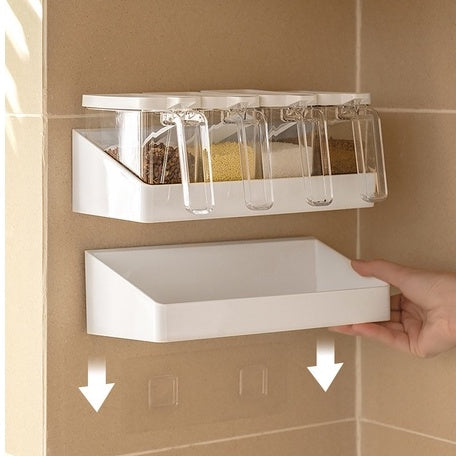 Locaupin Wall Mount Plastic Storage Organizer Holder Basket with Self-Adhesive Suitable Kitchen ,Bathroom,Plastic Hooks
