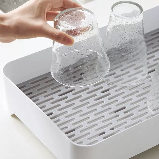 Locaupin Drain Board Double Layer Kitchen Drain Shelf Sink Detachable Draining Rack Tray Fit for Dish Bowl,Vegetable