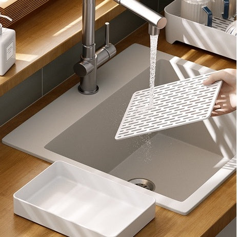 Locaupin Drain Board Double Layer Kitchen Drain Shelf Sink Detachable Draining Rack Tray Fit for Dish Bowl,Vegetable