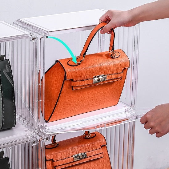Locaupin Clear Plastic Storage Display Case, Organizer for Handbag, Model ,Wallet, Book, Toys Organization and Display